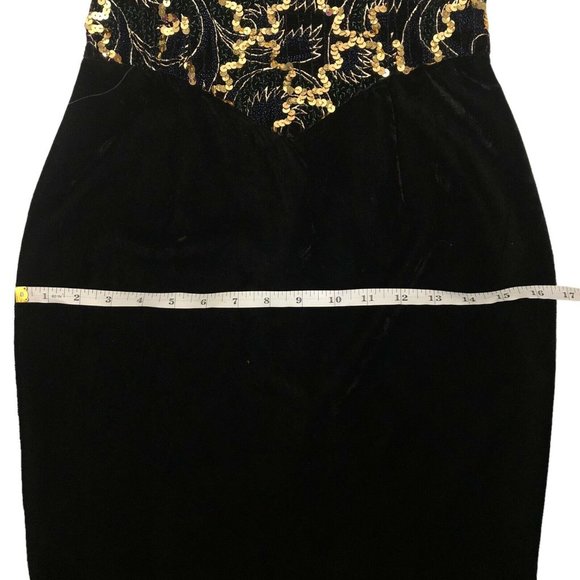 Vintage Gunne Sax 90s Strapless Sweatheart Beaded Sequin Velvet Cocktail… - Picture 10 of 10